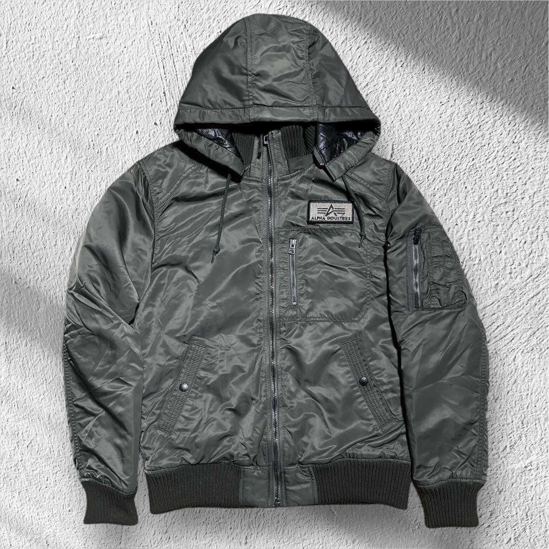 ALPHA INDUSTRIES フード付　ジャケット　ma-1 L