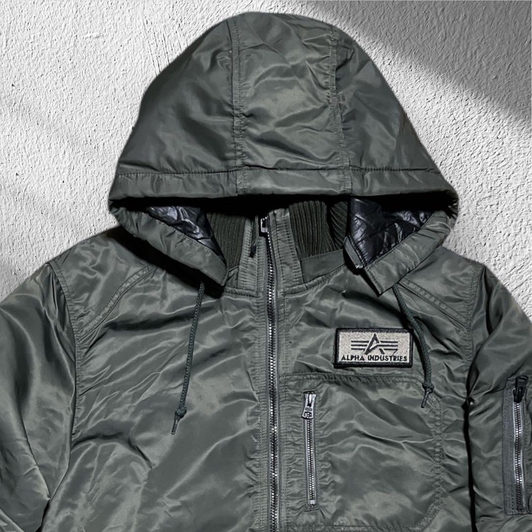 ALPHA INDUSTRIES フード付　ジャケット　ma-1 L