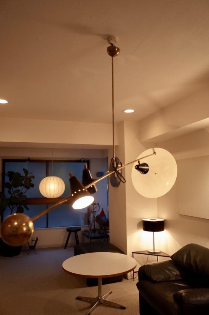 ミッドセンチュリー スティルノボ シャンデリア アンティーク イタリア 真鍮