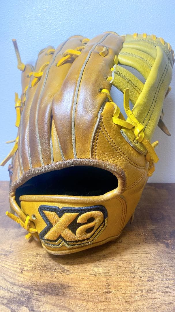 【送料無料】ザナックス 軟式用グローブ 外野手用 草野球 イエロー 一般軟式用