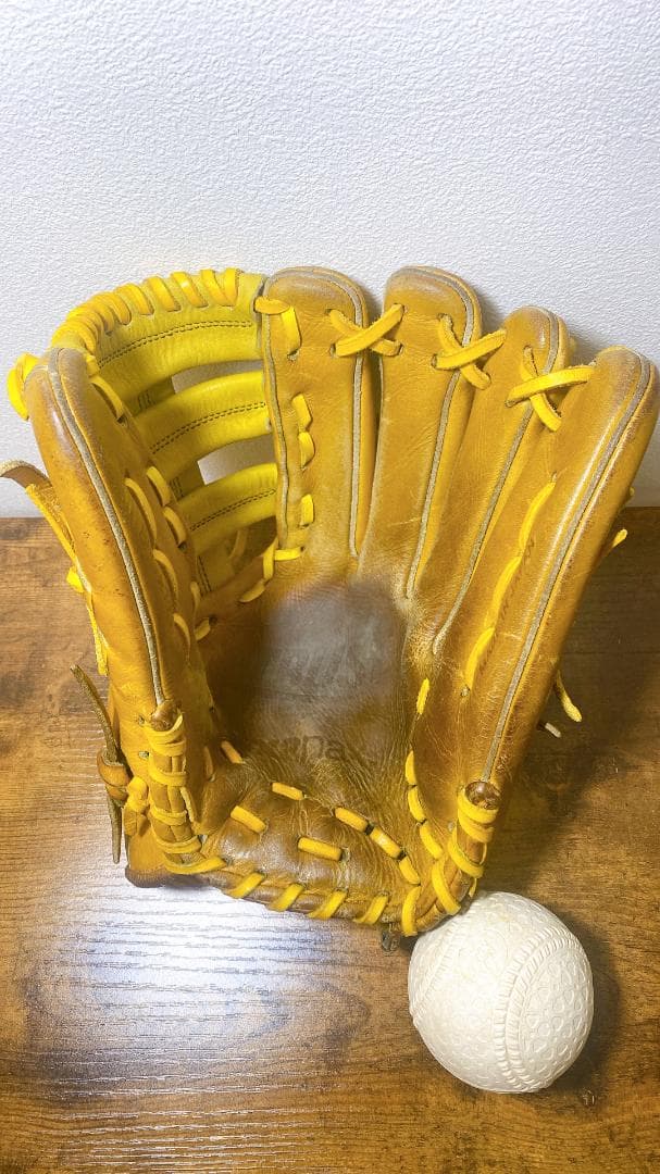 【送料無料】ザナックス 軟式用グローブ 外野手用 草野球 イエロー 一般軟式用