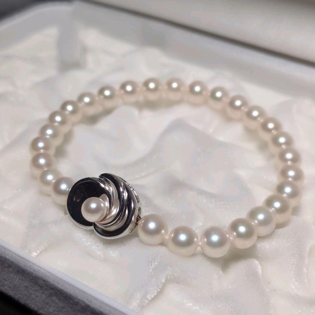 【K18入り ブレスレット】あこや真珠 約6.5-7.0mm 389