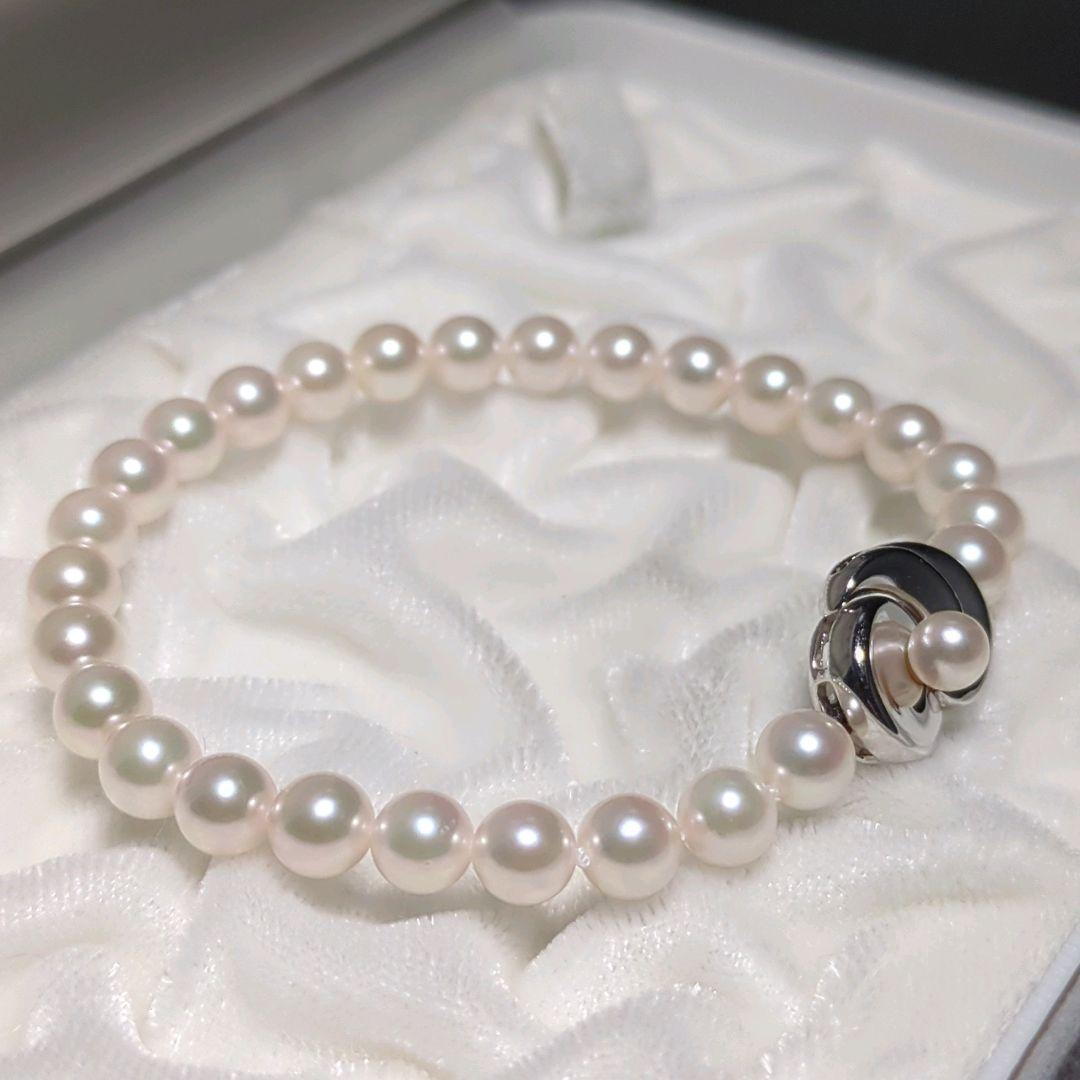 【K18入り ブレスレット】あこや真珠 約6.5-7.0mm 389