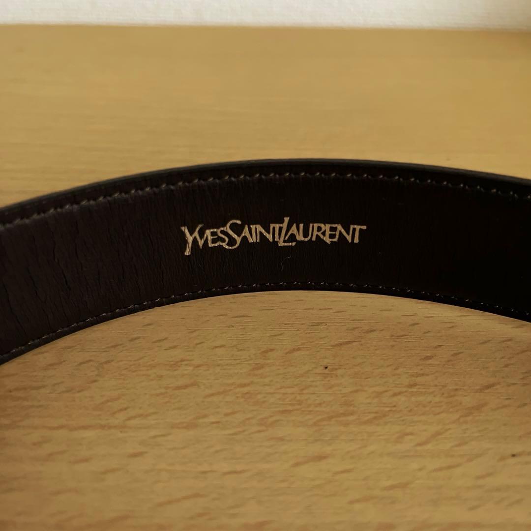 YSL イヴサンローラン 焦茶色レザーベルト 95cm
