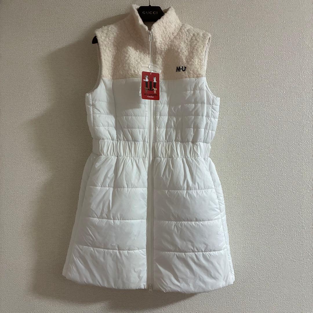 m.u sports ミエコウエサコ中綿ワンピース　ロングベストジレ40 ゴルフ