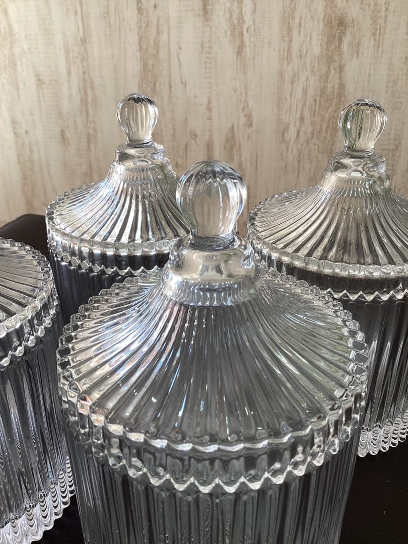 リブデザイン ガラス保存容器 8個セット　キャニスター