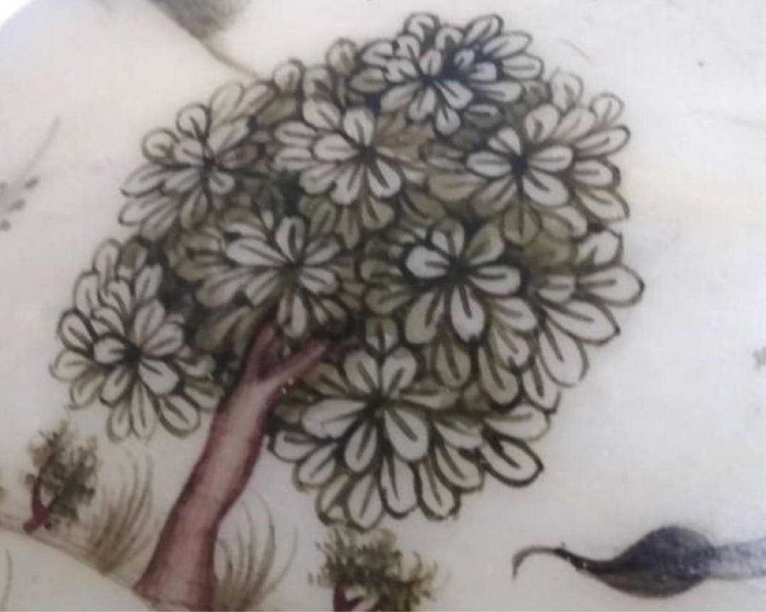 定価25,000円 手描き 象細密図 大理石 小物入 金彩仕上げ マハラジャ様式