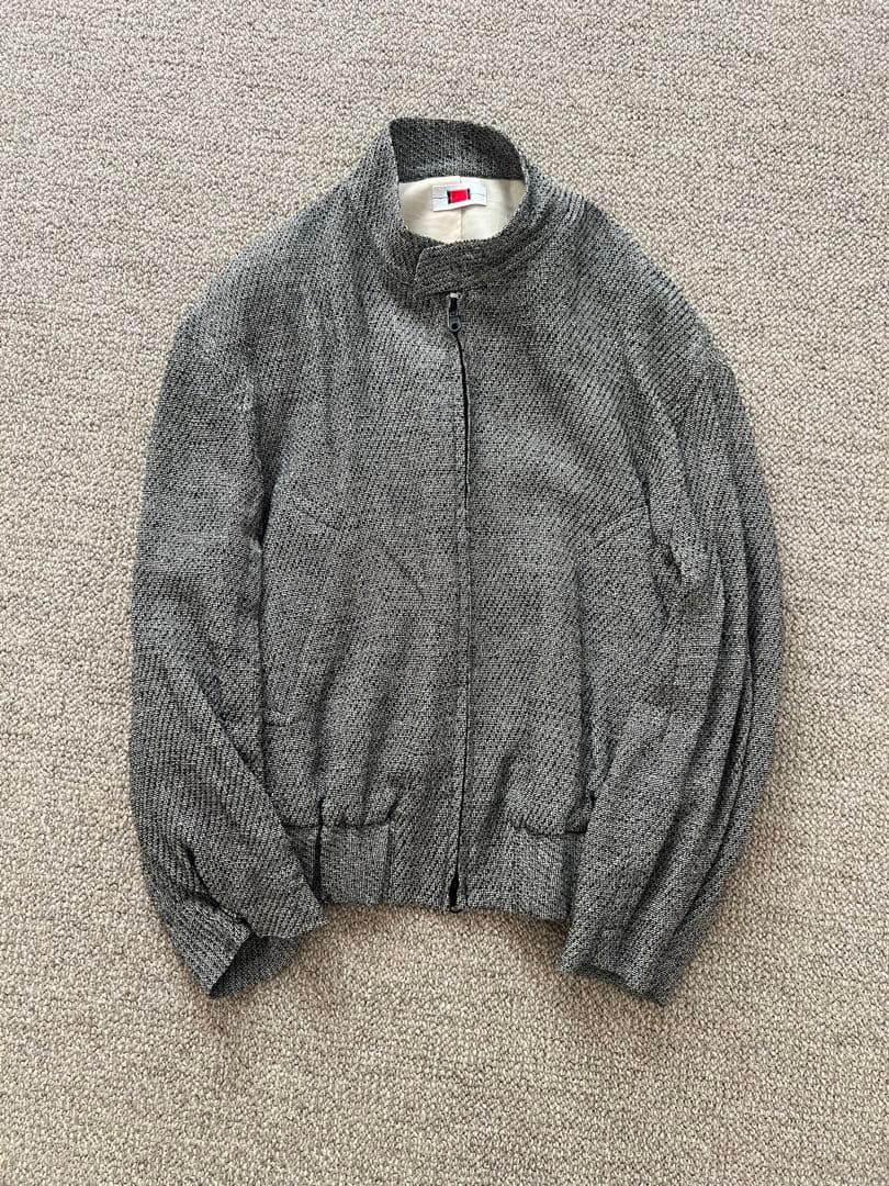 by H. グレー ジップアップ リブ編みジャケット