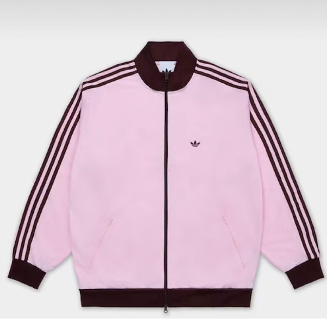 adidas ピンク 茶色 ストライプジャージ 韓国