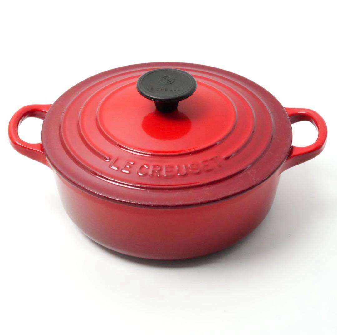 【美品】LE CREUSET　ココット ジャポネーズ チェリーレッド　18cm