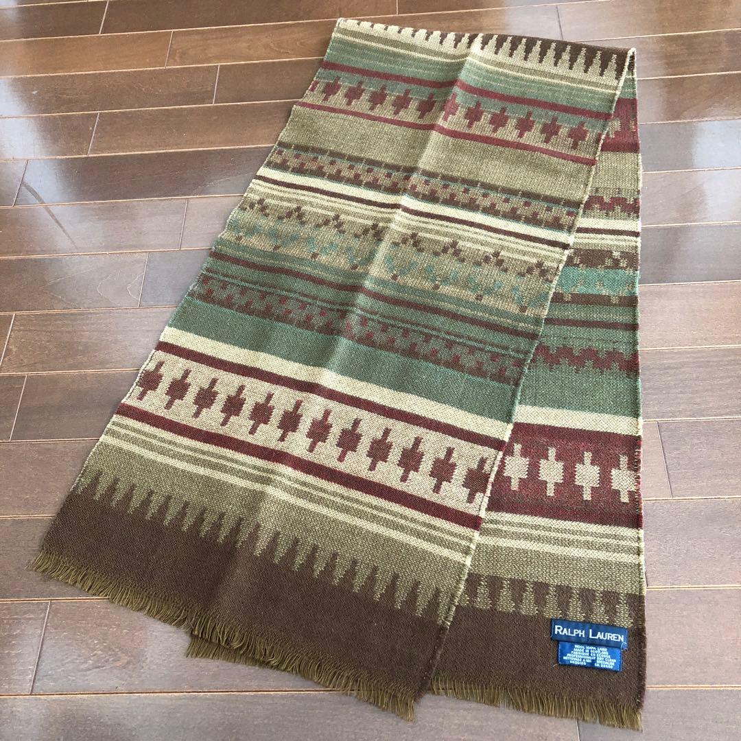 RALPH LAUREN スコットランド製　マフラー　ラグ柄　ラルフローレン