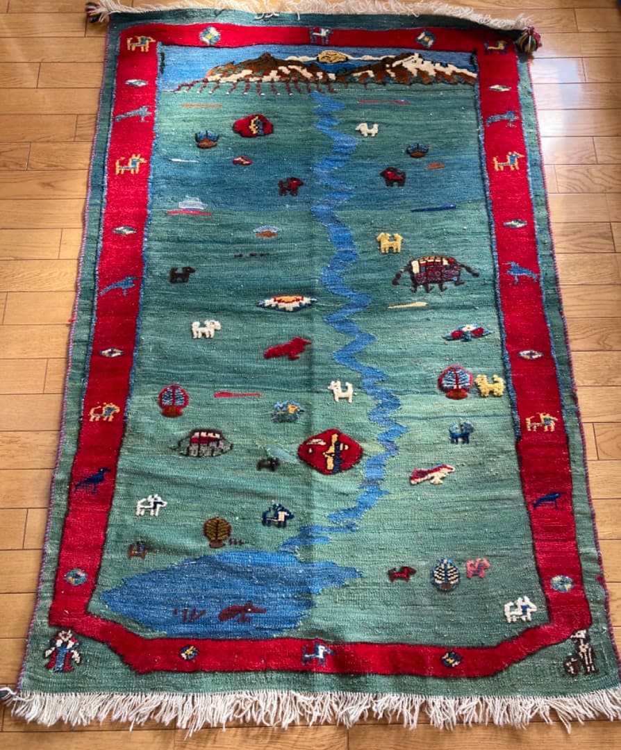 【在庫一掃セール】カシュガイ キリム ウール 152cm×106cm