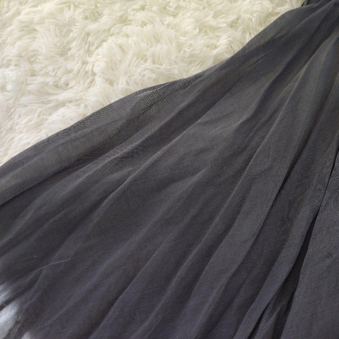 フォクシー FOXEY シアーサーキュラースカート シルク混 シフォン 40