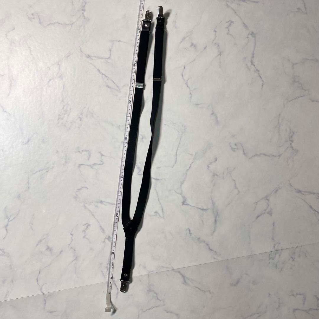 【極美品】ワイズ/Y's　サスペンダー　ロゴ刻印　ヨウジヤマモト　黒　レザー