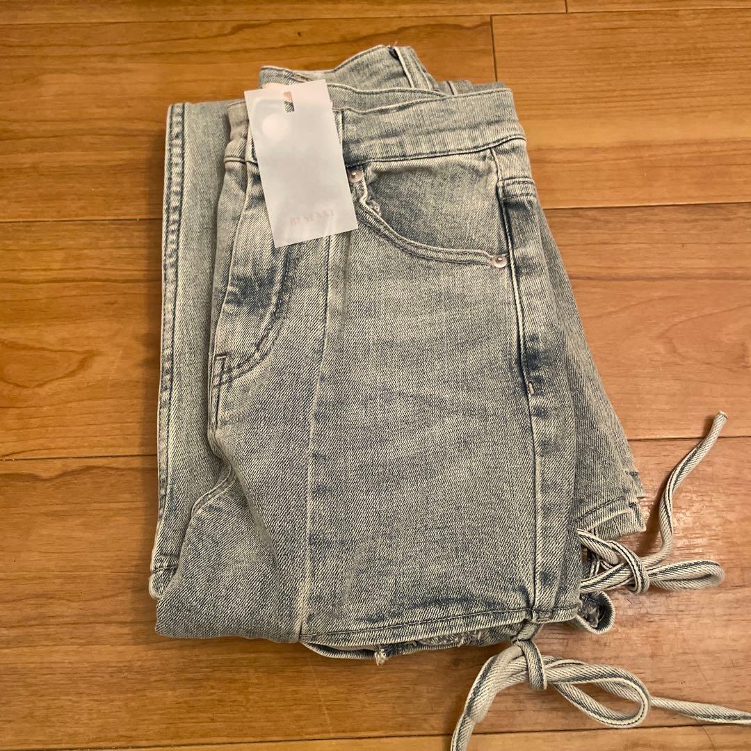 【新品】RESEXXY カットアウトデニムパンツ XS ライトブルー