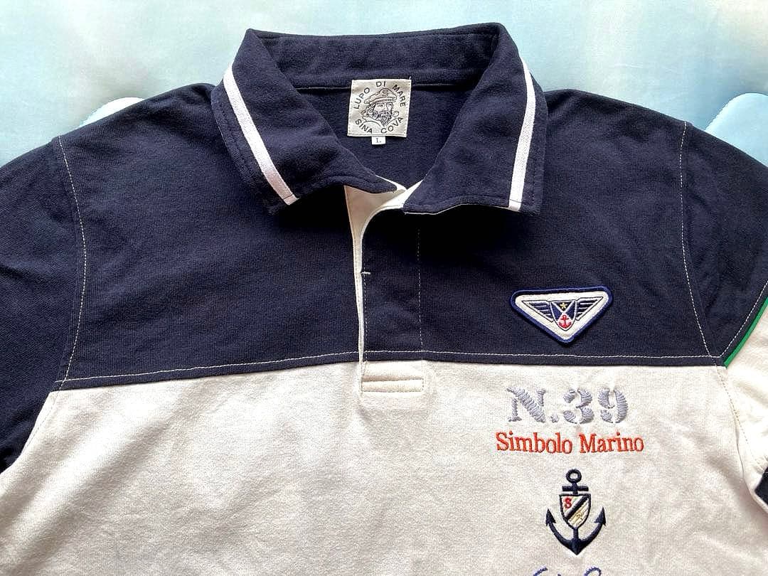 シナコバ⚓️ラガーシャツ ★半袖メンズ　Ｌサイズ