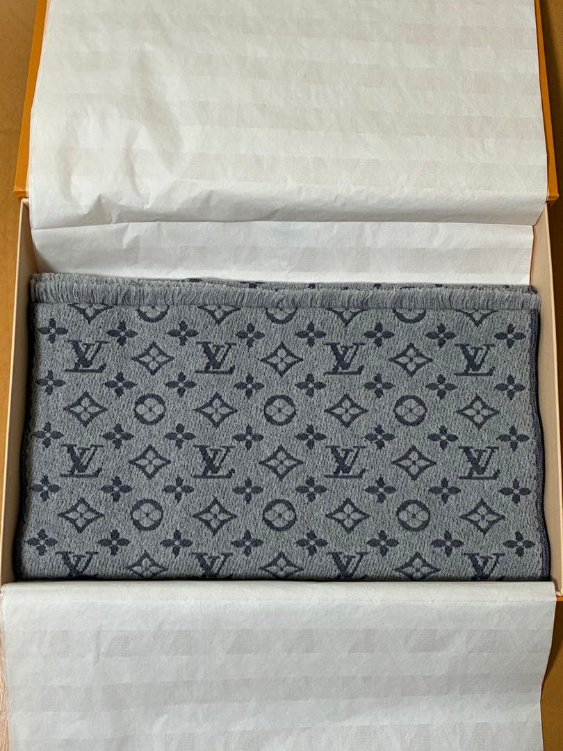 LOUIS VUITTON マフラー ウール100% モノグラムクラシック