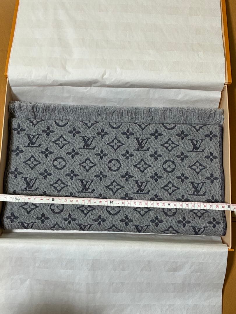 LOUIS VUITTON マフラー ウール100% モノグラムクラシック