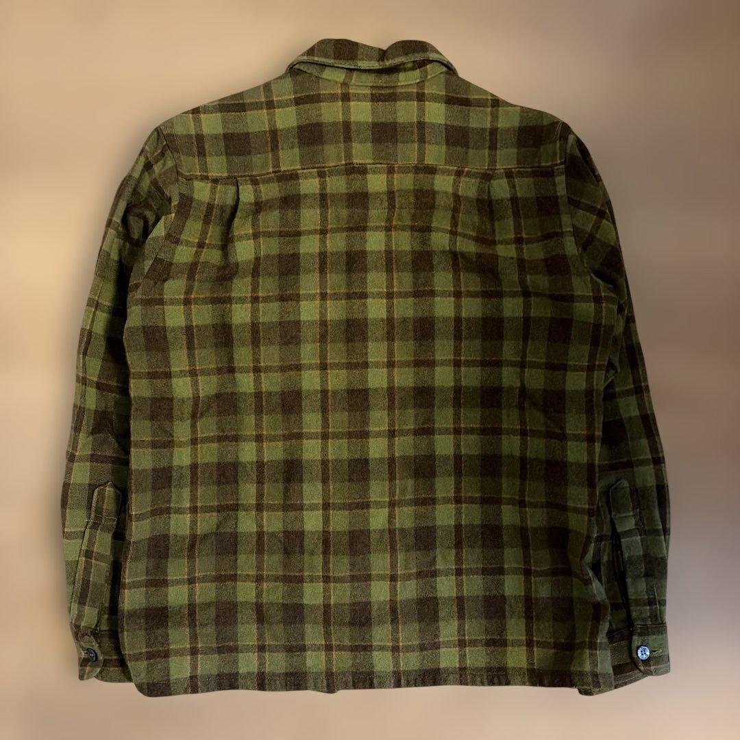 古着 50s 60s sears ウールシャツ　ボックス型　オリーブ