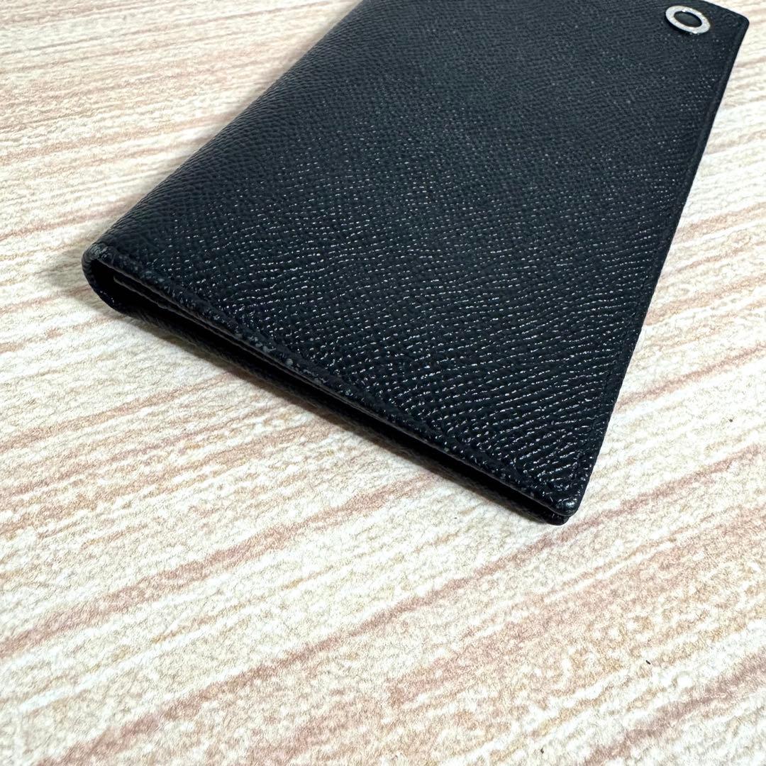 【ほぼ未使用】BVLGARI レザー 長財布 サークルロゴ ブラック ブルー