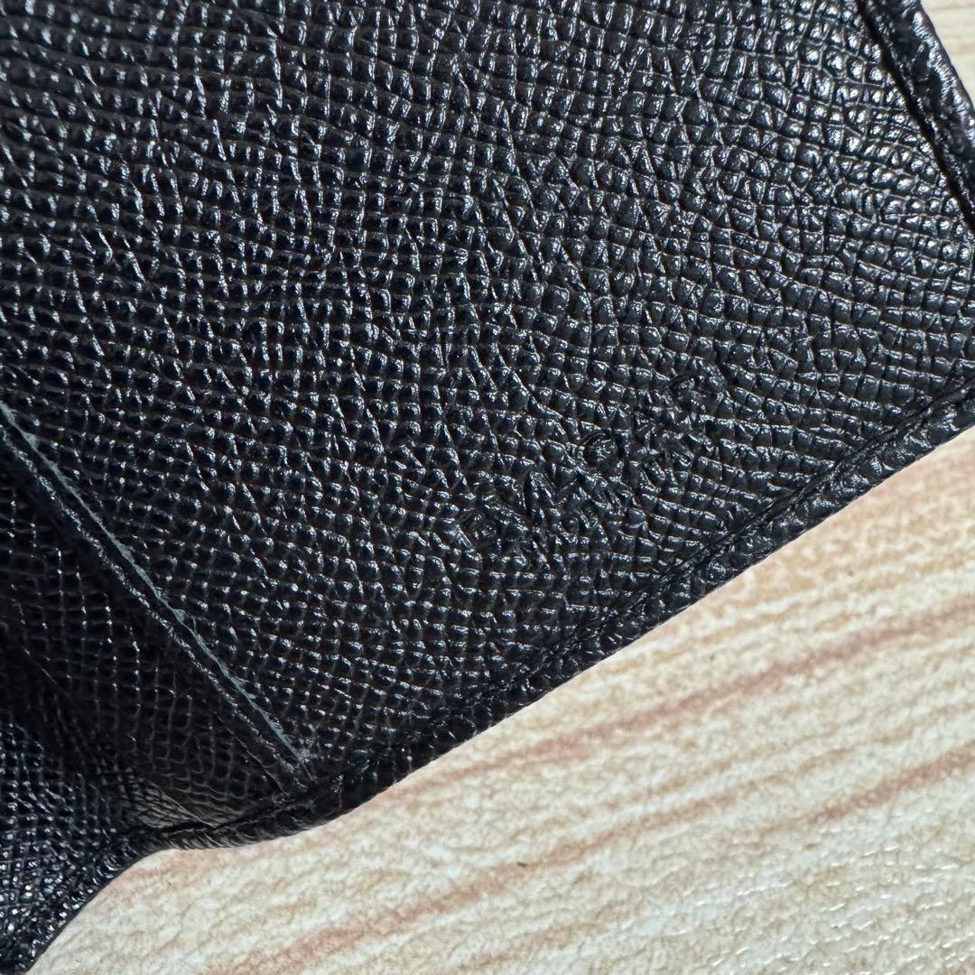 【ほぼ未使用】BVLGARI レザー 長財布 サークルロゴ ブラック ブルー