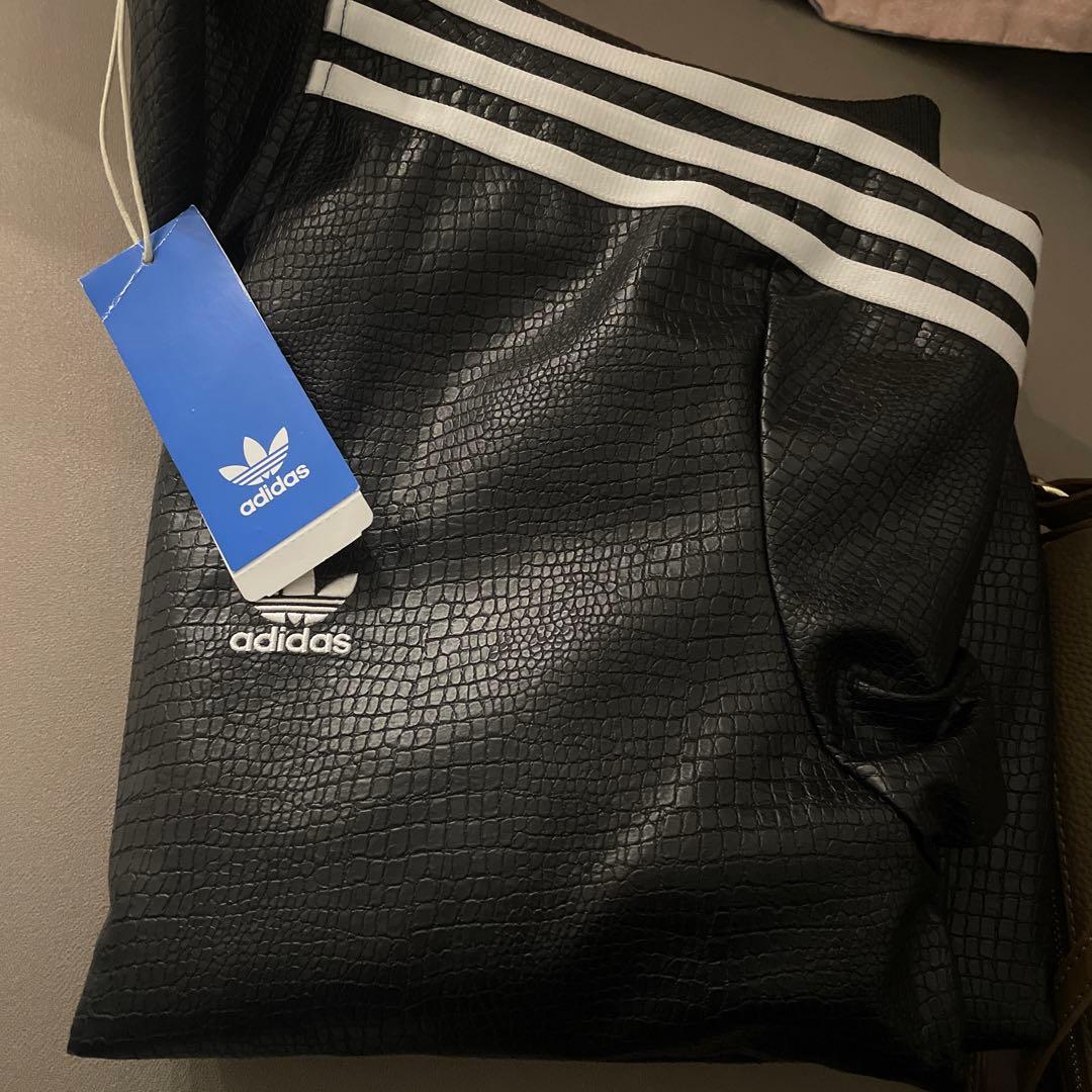 xsブラック新品adidasパイソン柄プレミアムフェイクレザートラックトップ黒