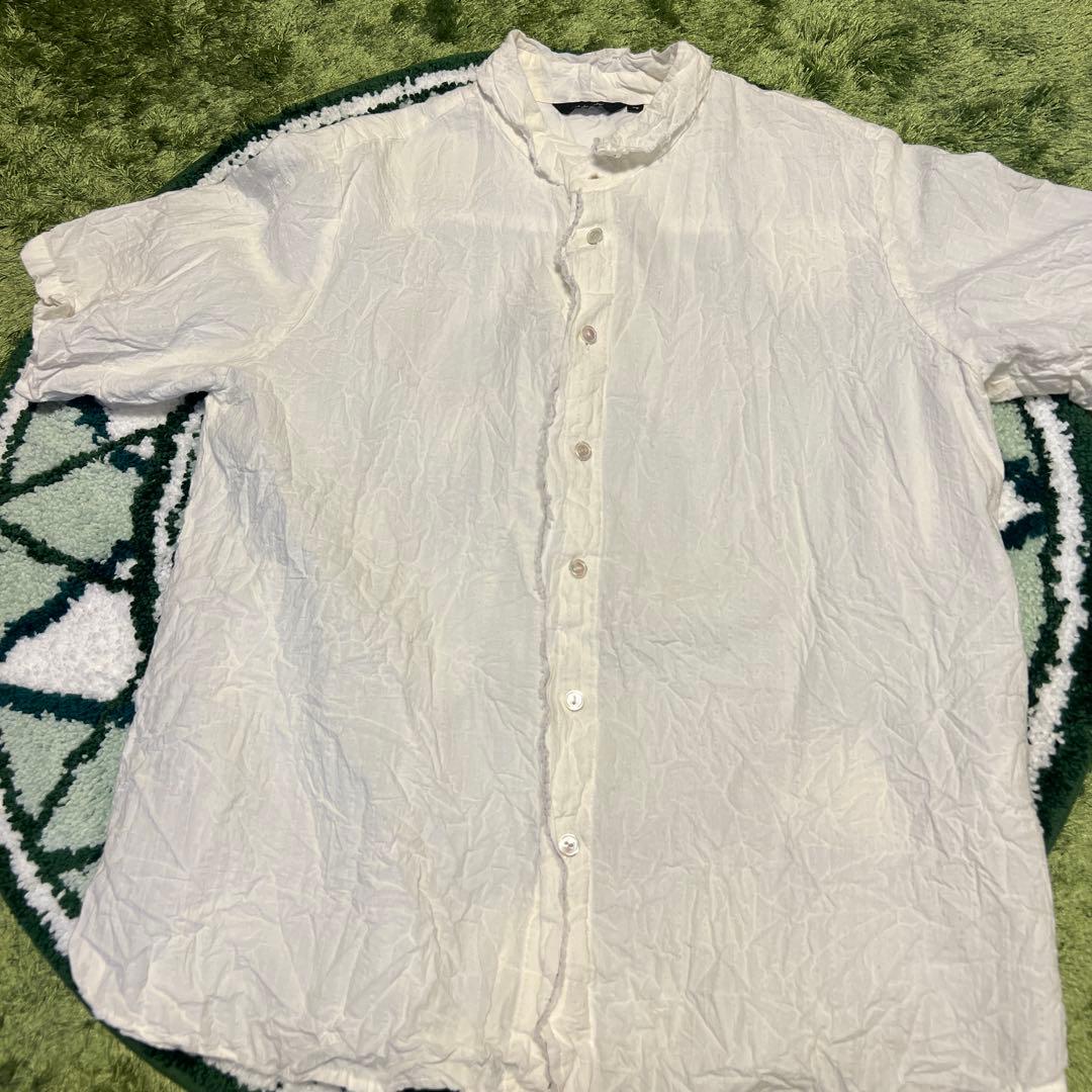 pas de calais ホワイト 半袖シャツ