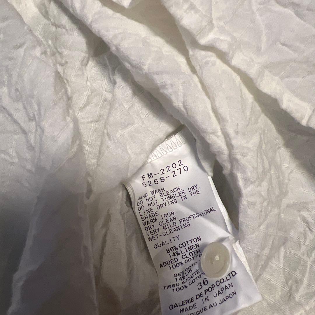 pas de calais ホワイト 半袖シャツ