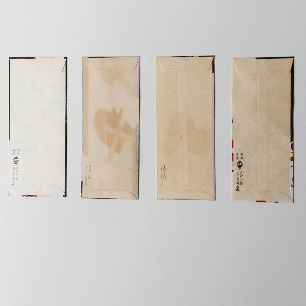 アンティーク木版画　魅惑のトランプカード　4点セット