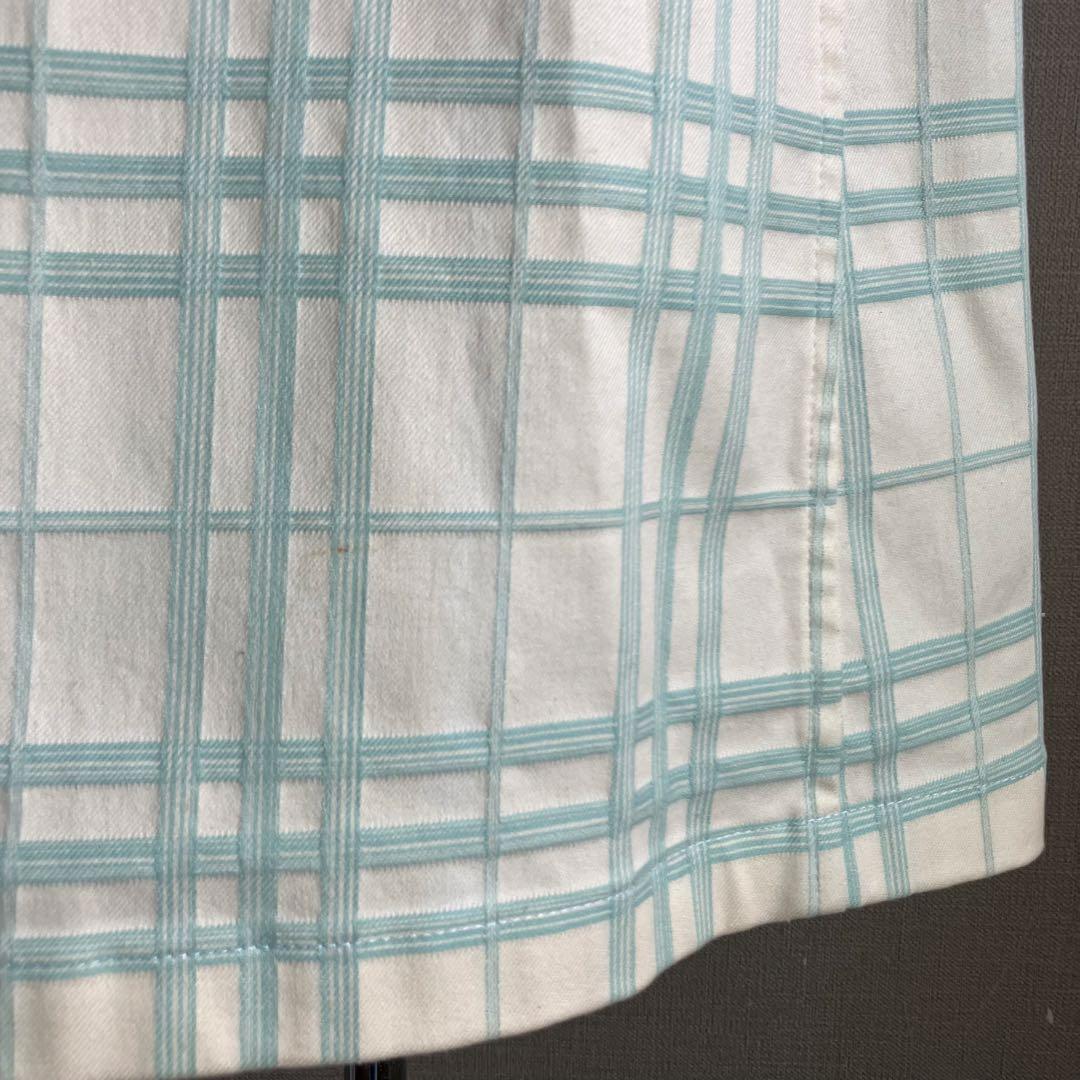 バーバリーロンドン　トレンチコート　ロング丈　総柄38　ノバチェック　グリーン