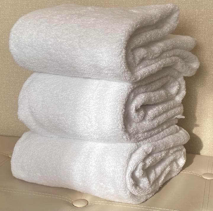 【在庫わずか】ホワイト 12枚 大判 サイズ 70cm 140cm ホテル仕様