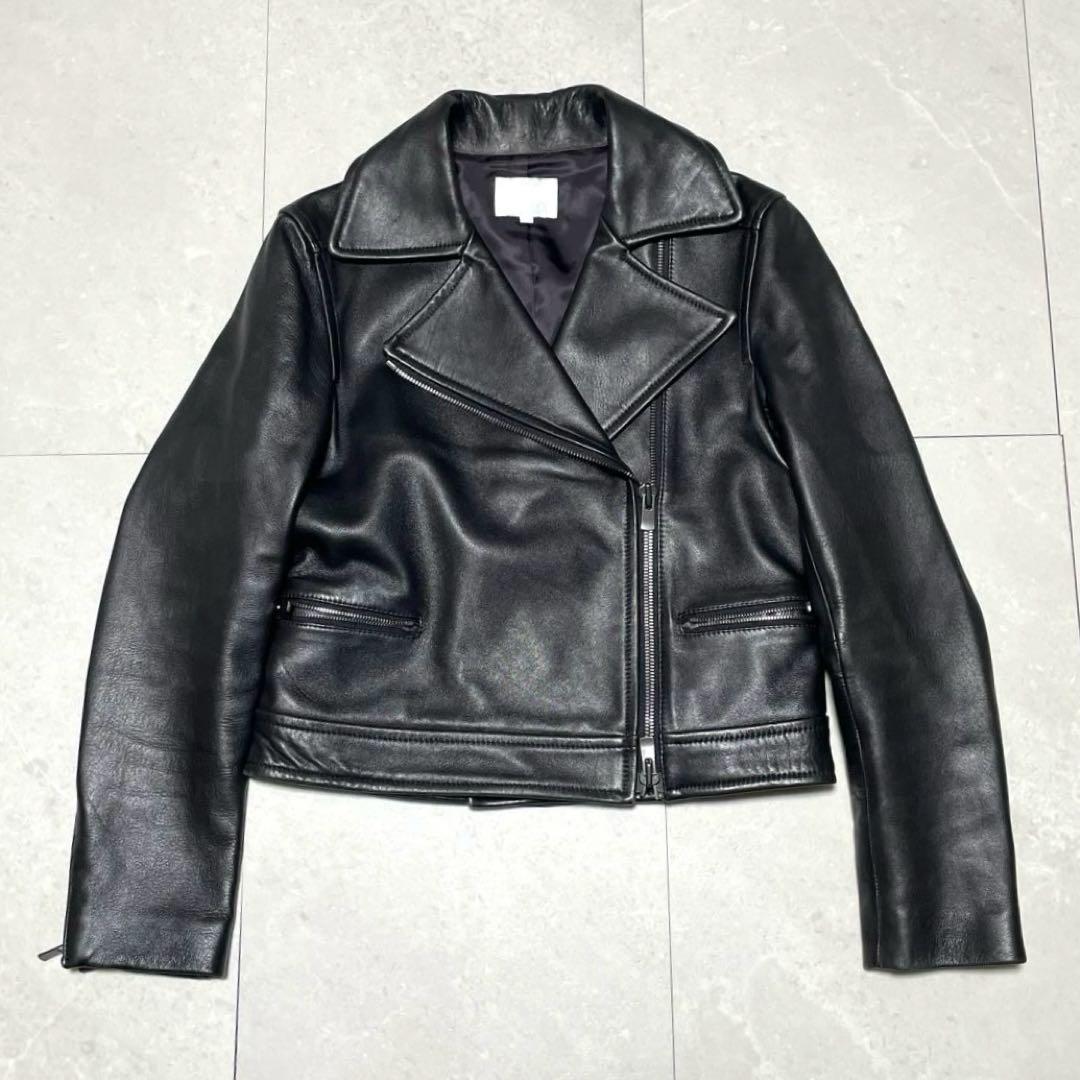 希少 美品 23区 R 高橋リタ レザージャケット ダブル ラムレザー 40