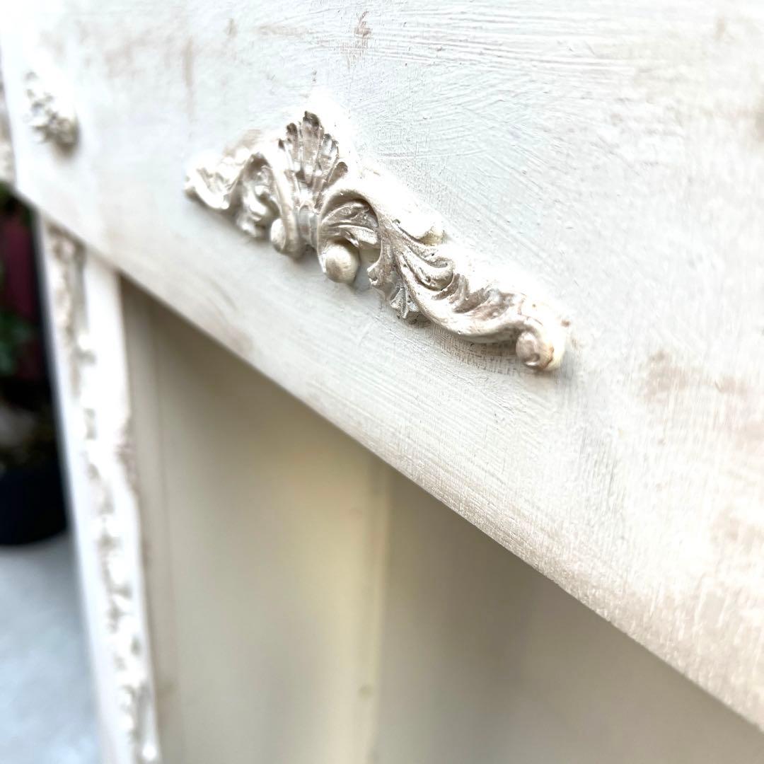 アンティーク　シャビー マントルピース 装飾棚 ホワイトアルル コベントガーデン