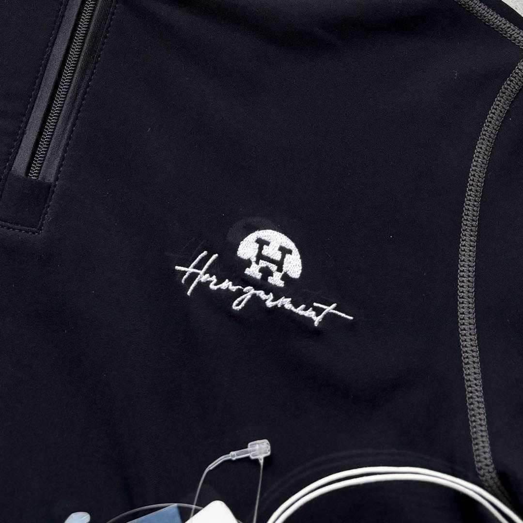 【新品タグ付】HORN GARMENT ハイネックハーフジップシャツ ロゴ刺繍