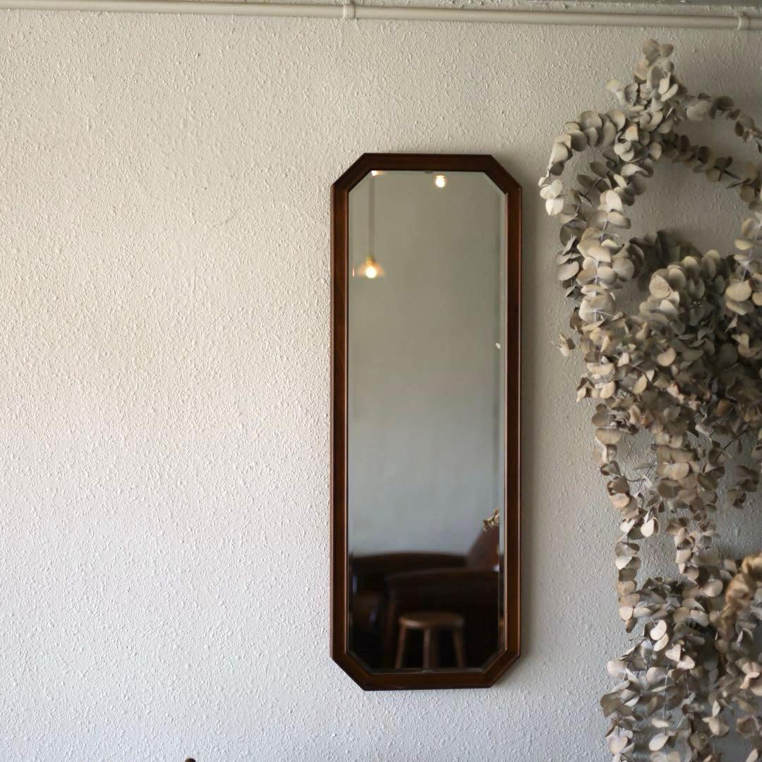 壁掛け鏡　長方形　八角