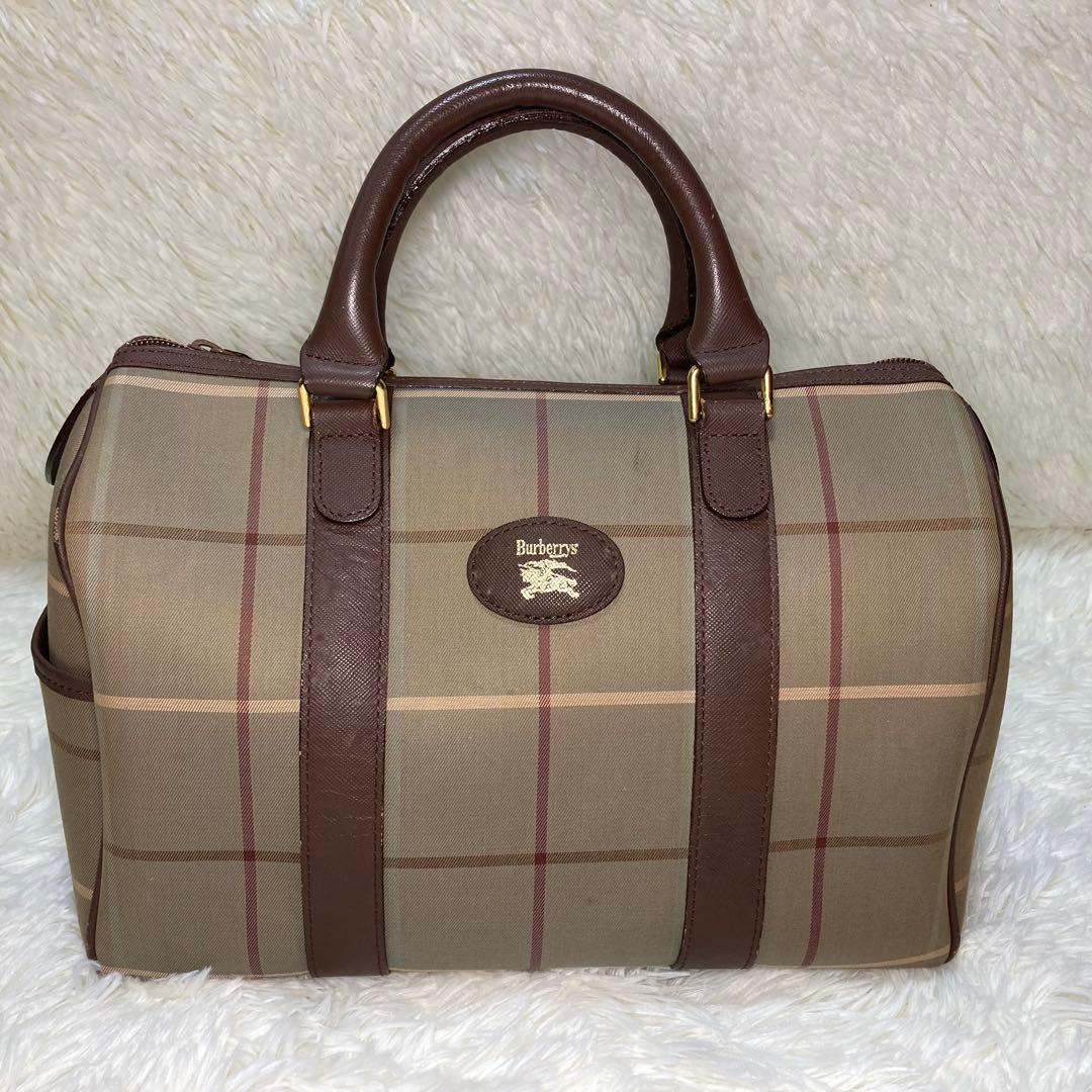 BURBERRY バーバリー ミニボストンバッグ メガノバチェック ヴィンテージ