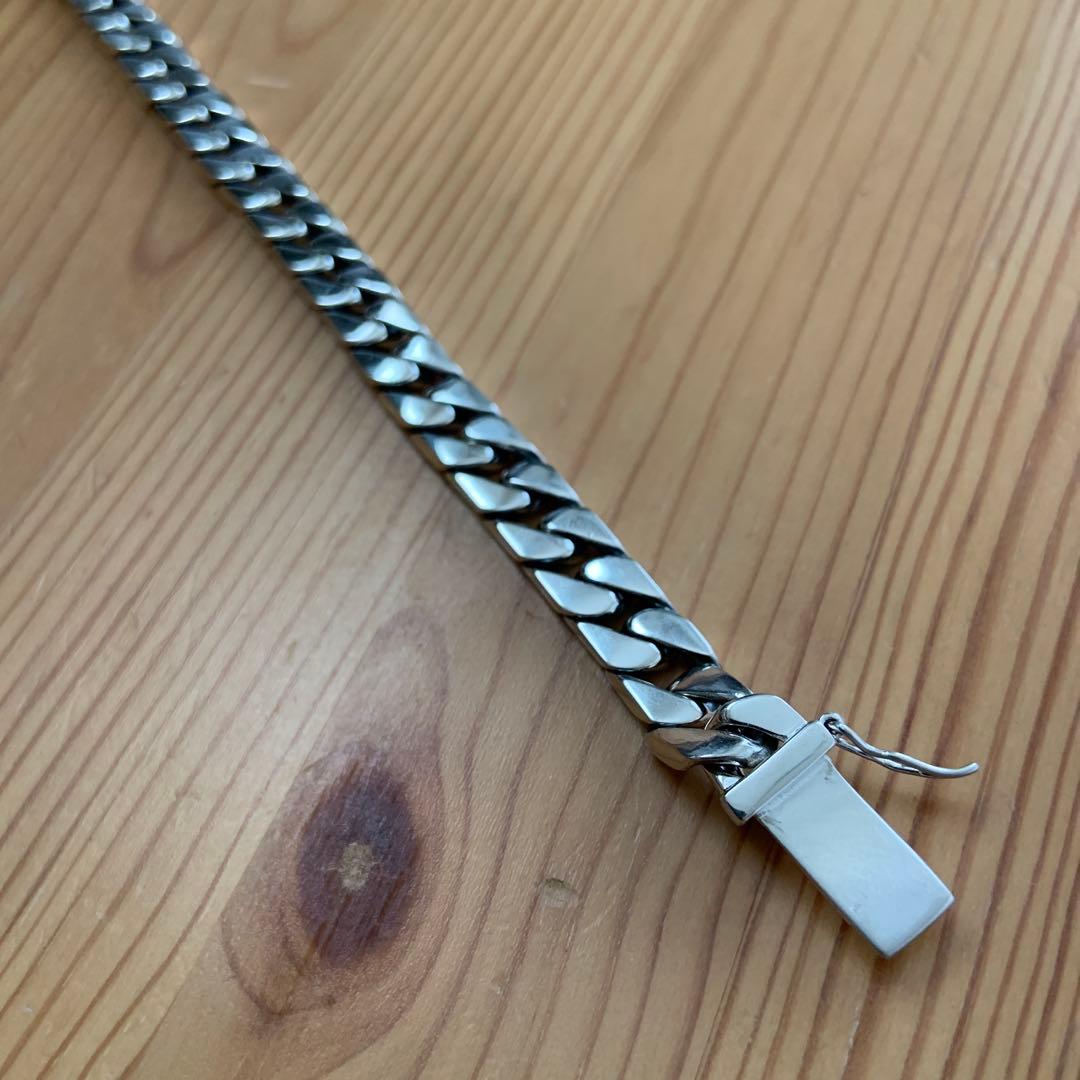 喜平チェーン ブレスレット シルバー925鑑定済 8mm×18cm キューバン