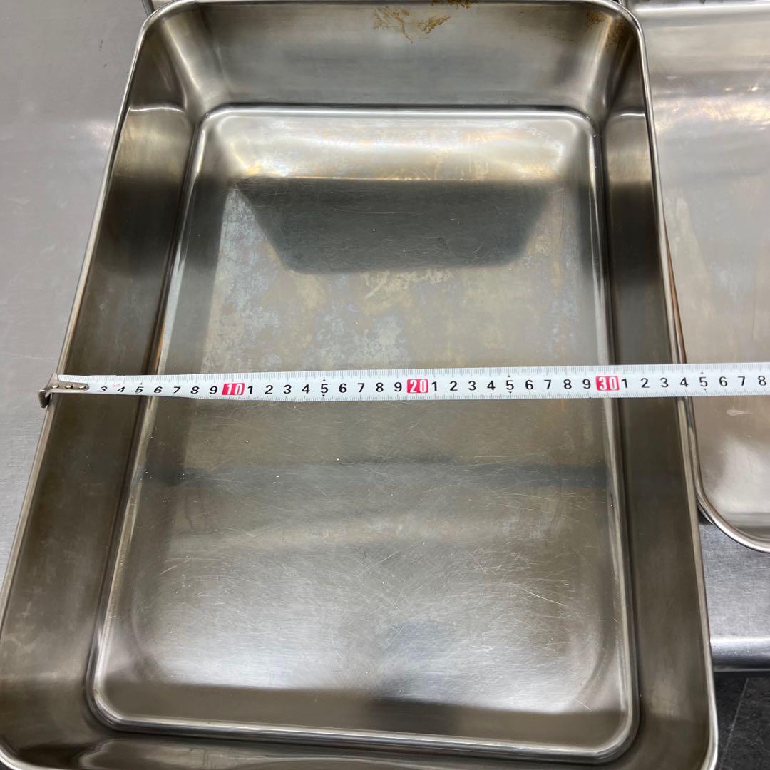 【まとめ売り】ステンレス深型組バット 、角バット（網付き）、トングなど