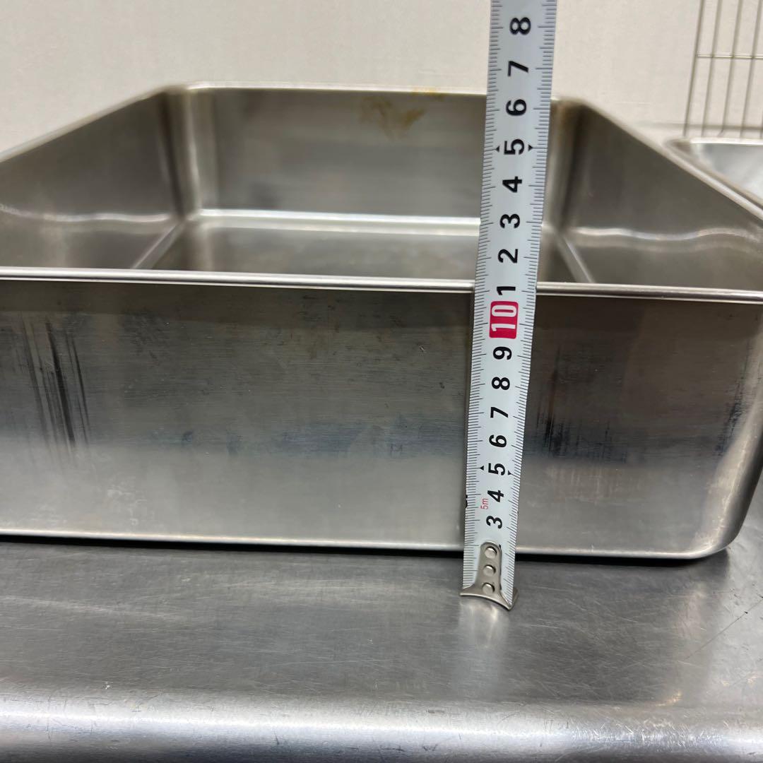 【まとめ売り】ステンレス深型組バット 、角バット（網付き）、トングなど