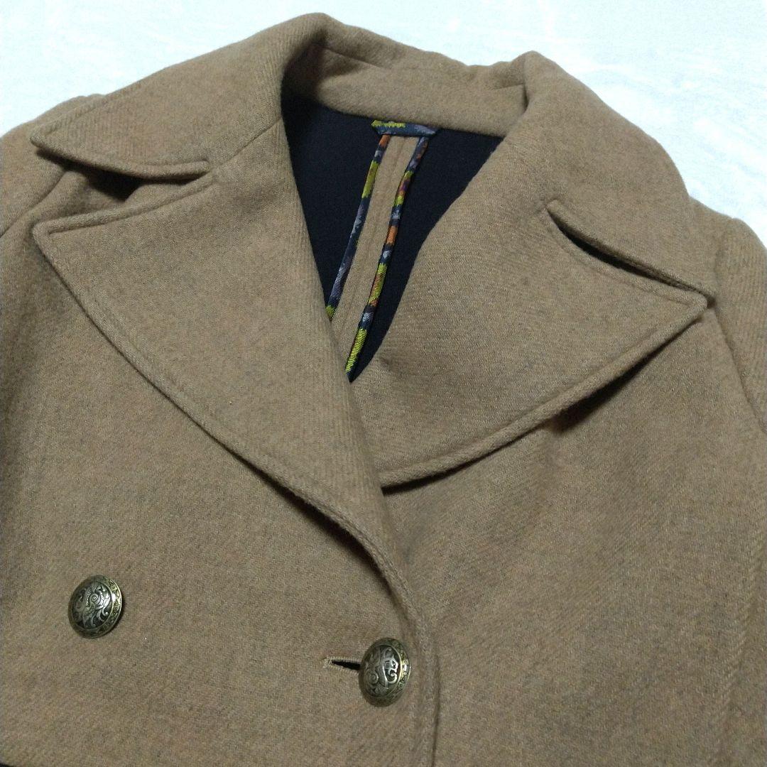 美品 エトロ メルトンウール100　 ピーコート MーL