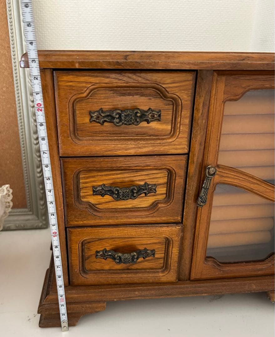 木製ジュエリーボックス☆アクセサリーケース☆小物入れオルゴール付き☆アンティーク