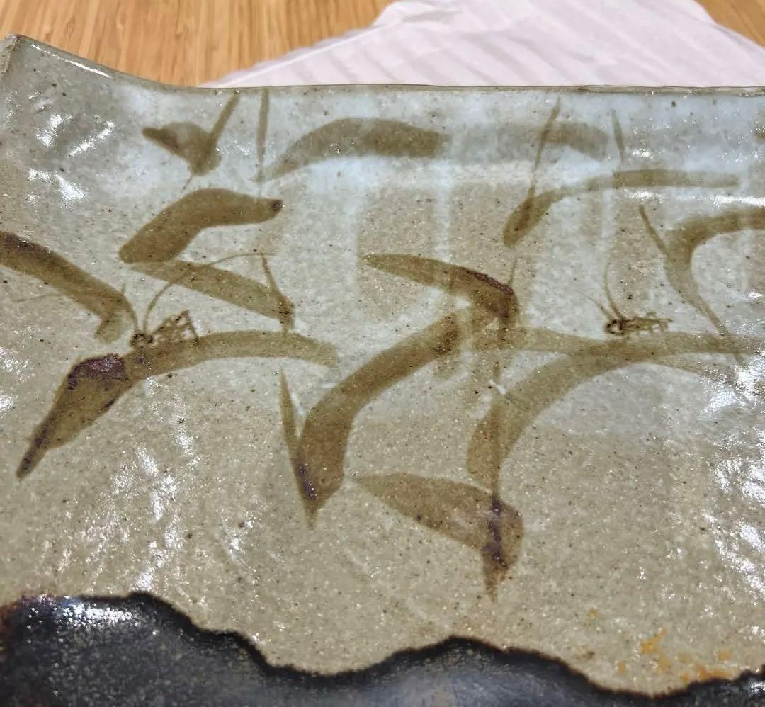 織部焼き大皿 綺麗な状態 焼き物