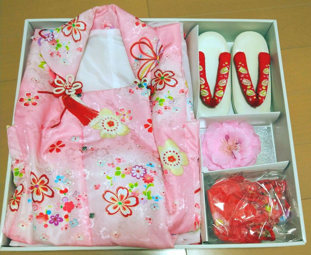 オールインワンでレンタルよりお得！　七五三女の子着物　3歳と7歳対応