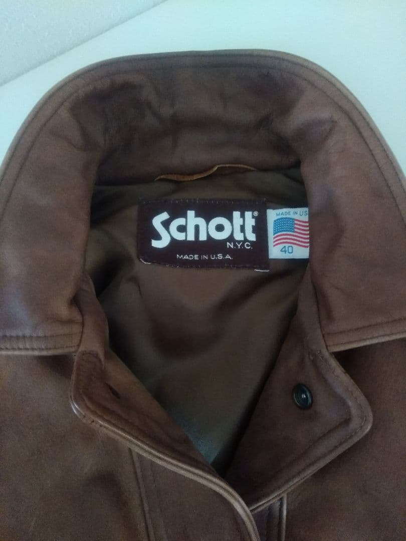 【中古】Schott レザージャケット size40 アメリカ製