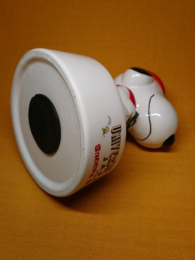 スヌーピー　貯金箱　陶器　オブジェ　置物　インテリア　工芸品　美術品　A2536