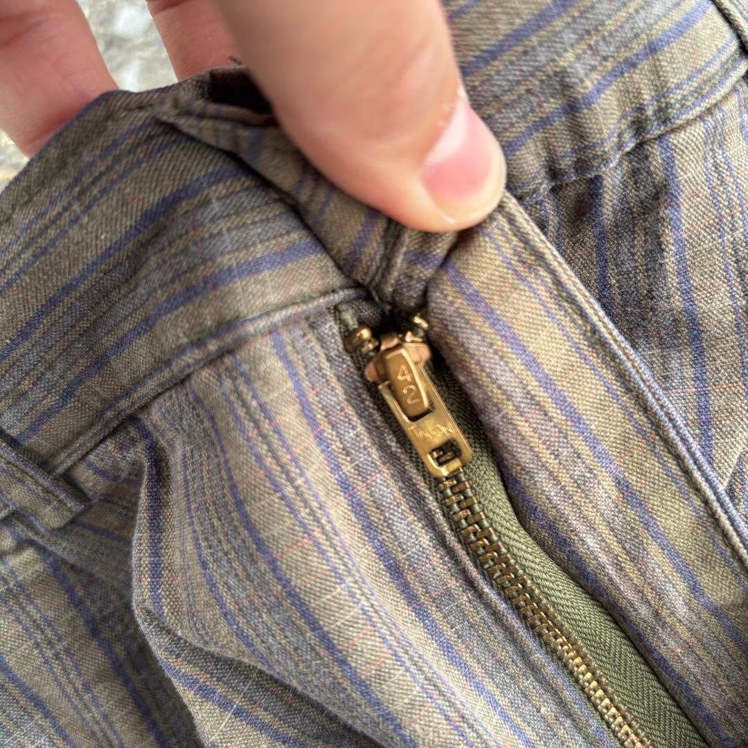 80s oldgap アメ製 42タロン チェック ワイド 2タック パンツ