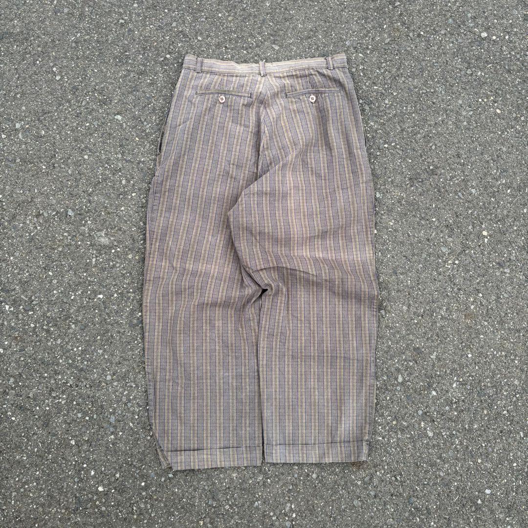80s oldgap アメ製 42タロン チェック ワイド 2タック パンツ