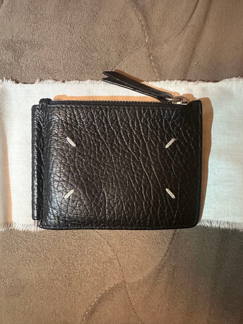 【状態良好】メゾンマルジェラ マネークリップ ウォレット 折り財布 ブラック