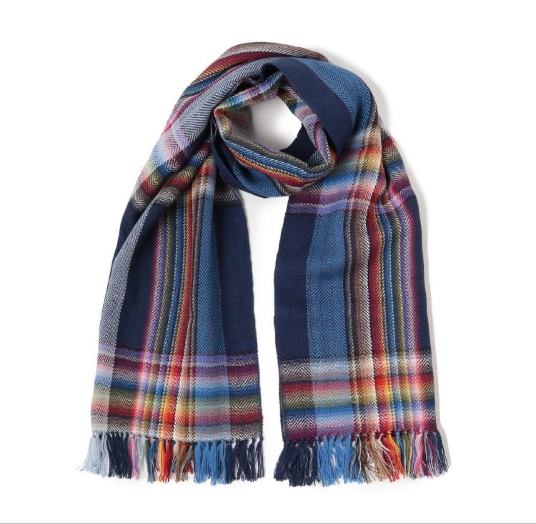 THE INOUE BROTHERS 大判アルパカマフラー　ネイビー ビームス