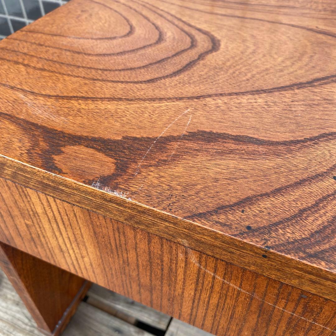 時代物 文机 木製 ローテーブル インテリア 古家具 昭和レトロ 木目 二杯